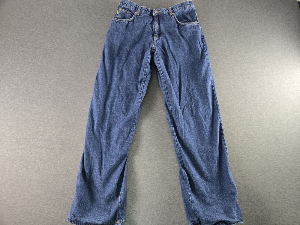 Cabela's Jeans Womens 10 Blue Flannel Lined Relaxed Straight Winter Denim Pants